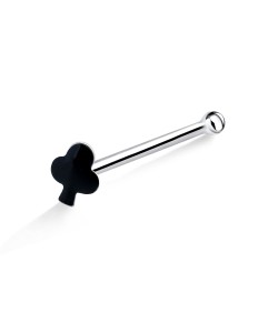 Enameled Silver Club Shaped Bone Nose Stud NSKD-356CL